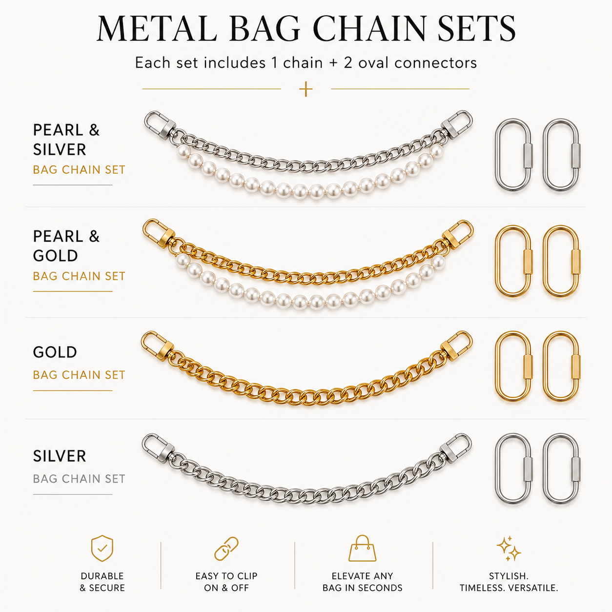 Teleo- Metal Bag Chain Set