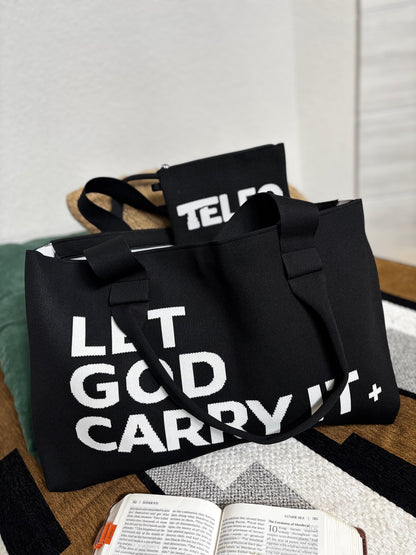 Teleo-Let God Carry It Knit Tote+ Wrislet|Black