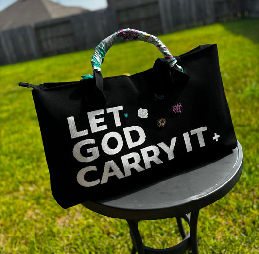 Teleo-Let God Carry It Knit Tote+ Wrislet|Black
