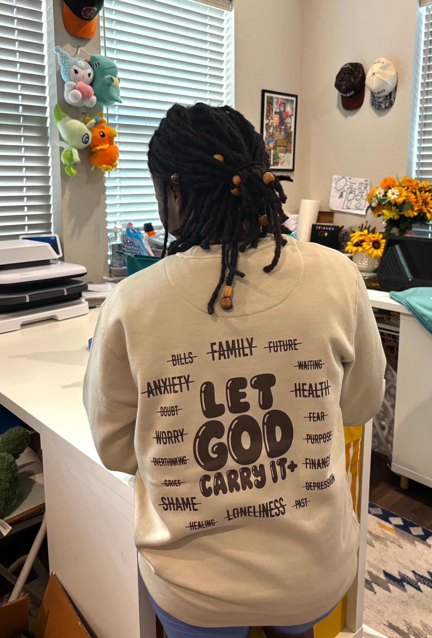 Let God Carry it Sweatshirt- TAN