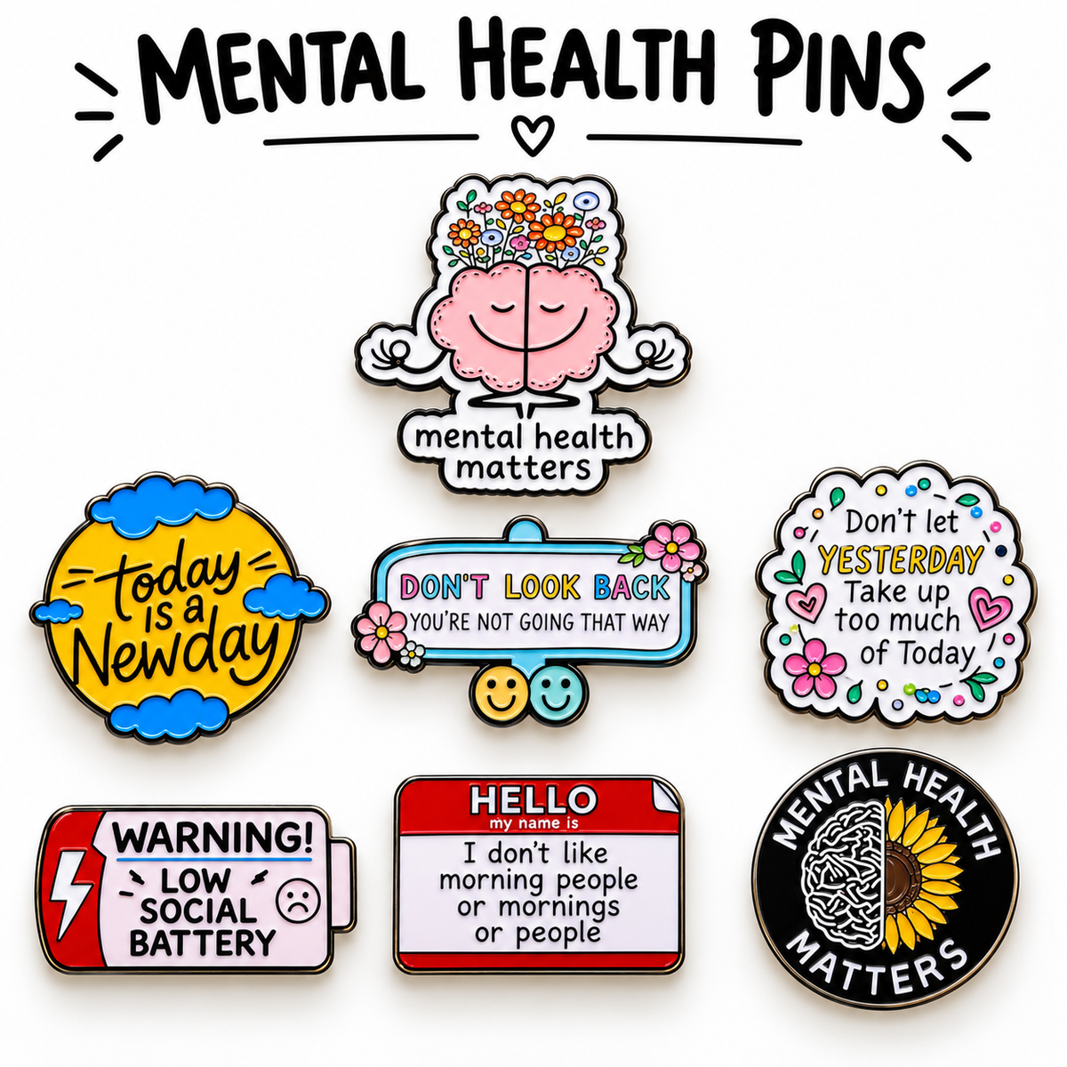 Teleo Mental Health Pack| Enamel Pins + Locking Pin Back