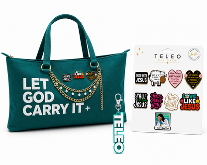 Teleo Essentials Set |Tote-Keychain-Pins