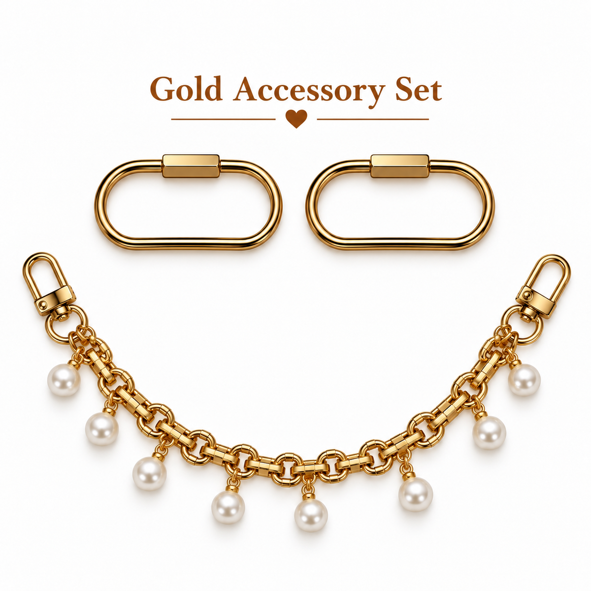 Teleo- Gold Pearl Bag Chain Set
