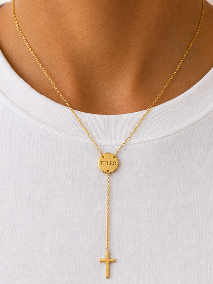 Teleo-Cross Necklace|18kGold