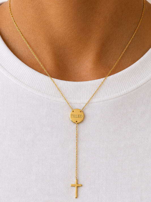 Teleo-Cross Necklace|18kGold