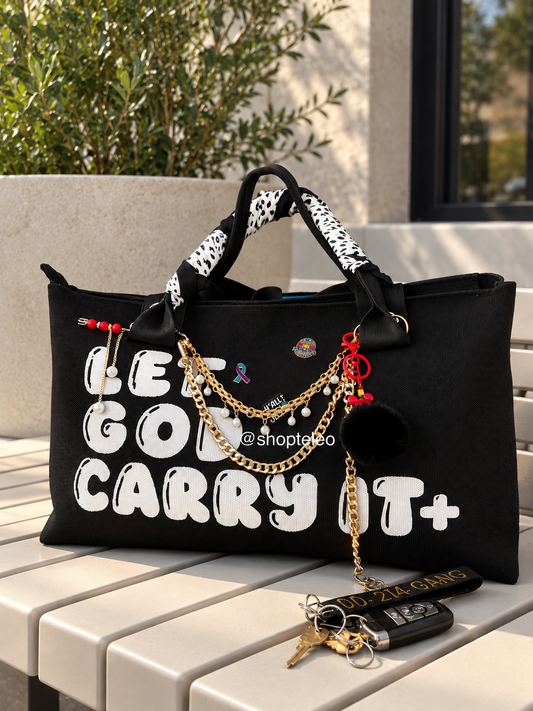 TELEO | Let God Carry It™ Tote+Wristlet| GENESIS BUNDLE (Selah+Scarf+Pins)