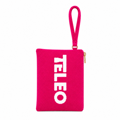 Teleo-Let God Carry It Knit Tote & Wristlet|Pink