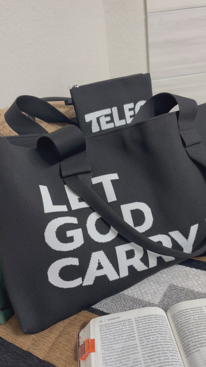 Teleo-Let God Carry It Knit Tote+ Wrislet|Black